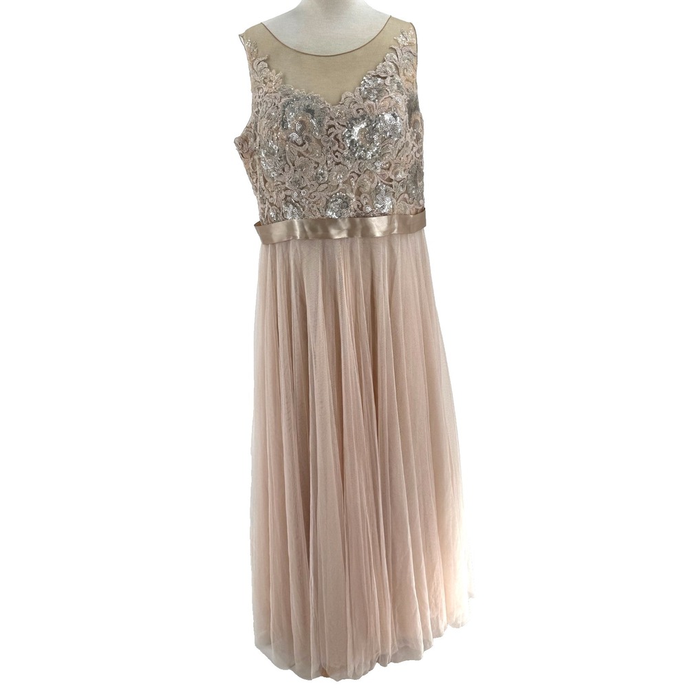 Watters/Watters Bridesmaids 6314i-Lucca Dress Sleeveless Sequined‎ Lace 18W Prom